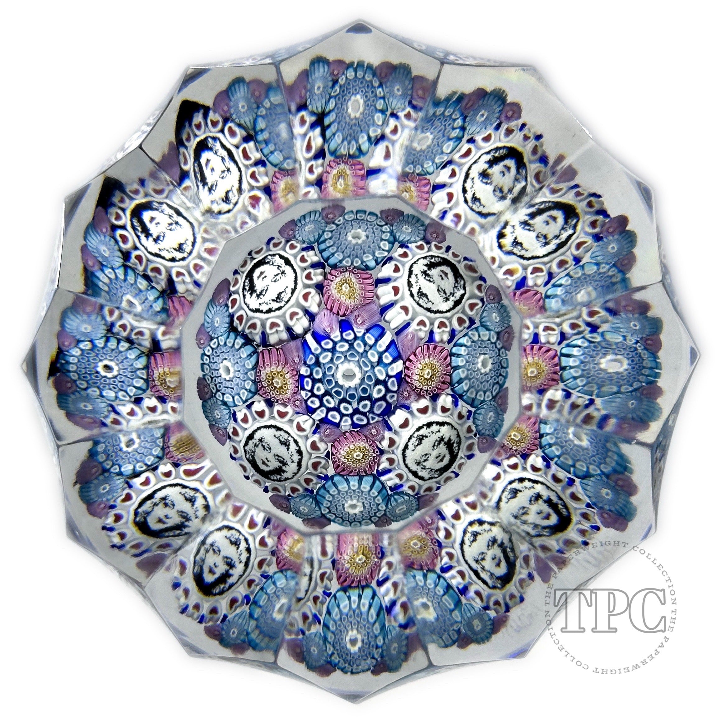 Michael Hunter 2025 Faceted Glass Art Paperweight Millefiori Marilyn R