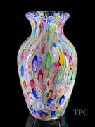 One-Of-A-Kind Saint-Louis Glass Art Vase Attributed to André Bourlard Complex Millefiori, Filigree & Ribbon Twists