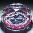 Whitefriars 1960s Faceted Glass Art Paperweight Concentric Millefiori