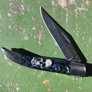 Stephen Boehme 2025 Glass Art Murrine Pocket Knife Skulls