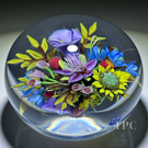 Ken Rosenfeld 2025 Glass Art Paperweight Double-Sided Flamework Flower Bouquet