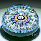 Perthshire Paperweights 1995 Glass Art Concentric Millefiori with Golfer Murrine Picture Cane