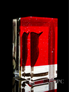 Damon MacNaught 2025 "Dualities #3" Glass Art Sculpture Slip Transfer Decorated & Coldworked