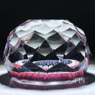 Whitefriars 1960s Faceted Glass Art Paperweight Concentric Millefiori