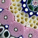 Damon MacNaught 2025 Glass Art Paperweight Concentric Complex Millefiori w/ Pink Moss Canes and Honeycomb