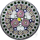 Damon MacNaught 2025 Glass Art Paperweight Patterned Concentric Complex Millefiori with Roses