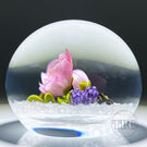 David & Jon Trabucco 1997 Glass Art Paperweight Flamework China Rose with Blackberries