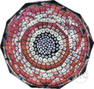 Whitefriars 1960s Faceted Glass Art Paperweight Concentric Millefiori
