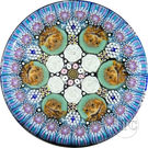 Michael Hunter 2025 Glass Art Paperweight Cylinder Owl Closepack