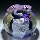 Michael Hunter 2024 Glass Art Paperweight Purple & Gold Lizard
