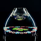 Paul Ysart Glass Art Paperweight Bottle Millefiori Butterfly on Blue (Damaged)