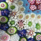 Rare Antique Clichy Glass Art Paperweight Close Concentric Complex Millefiori Piedouche