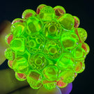 Peter Boyle 2025 Glass Art Marble Flamework UV Green Uranium Hobnail