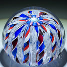 John Deacons 2004 Glass Art Paperweight Red, White and Blue Crown