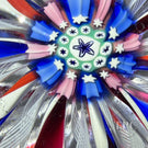 John Deacons 2004 Glass Art Paperweight Red, White and Blue Crown