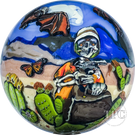 Stephen Boehme 2025 Glass Art Marble w/ Figural Murrine "Bat Country"