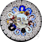 Loren Stump 2001 Glass Art Paperweight Murrine Portraits & Italian Piazza