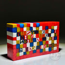 Large Mathieu Grodet 2024 Glass Art Murrine Paperweight Plaque Luisa M Casati Quotation