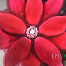 Antique New England Glass Co. (NEGC) Glass Art Paperweight Flamework Red Poinsettia