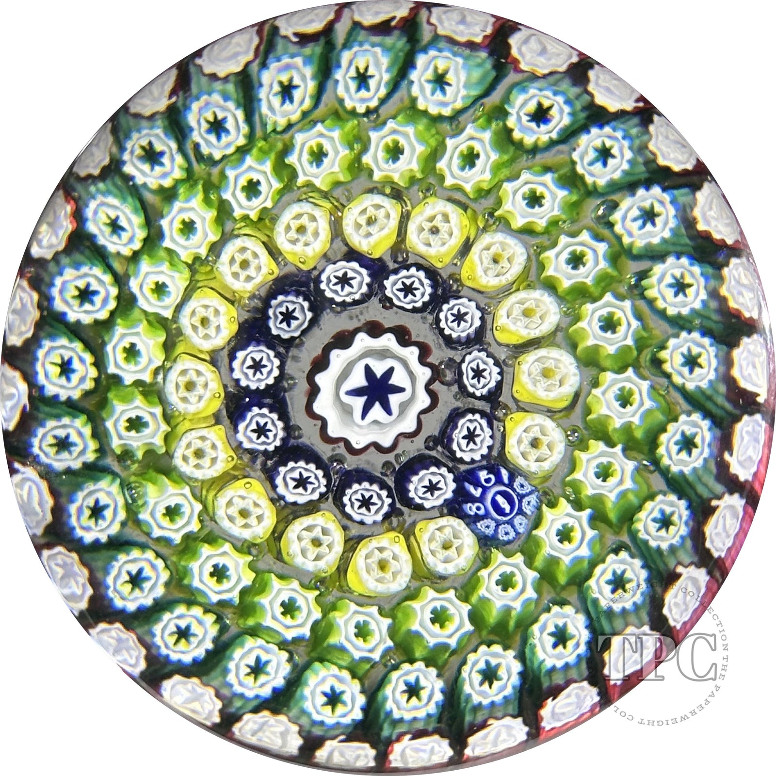 Whitefriars 1978 Glass Art Paperweight Colorful Concentric Millefiori