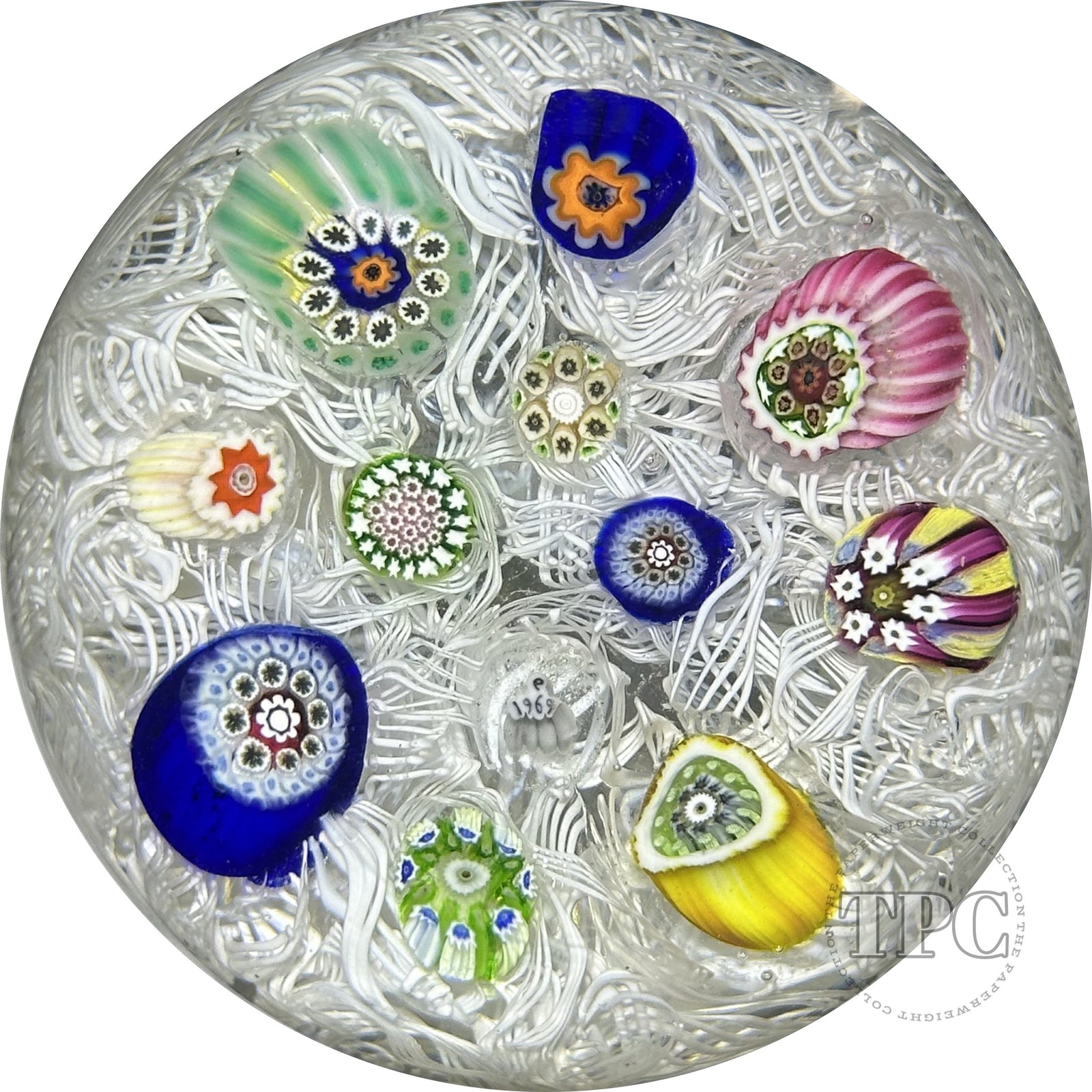 Perthshire Paperweights 1969 PP11 Glass Art Paperweight Spaced Complex Millefiori