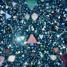 Gary Allison 2026 Glass Art Holoscope Blue Stained Glass & Interior Mirrored Complex Polyhedron