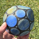 Gary Allison 2025 Glass Art Large Cosmic Egg Holoscope Stained Glass & Interior Mirrored Complex Polyhedron