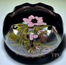 William Manson 2023 Art Glass Paperweight Flamework Mauve Colored Flower Bouquet with Fancy Cut Faceting