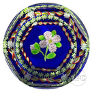 Perthshire Paperweights PP222 Pink Millefiori Posy with Garland on Blue Glass Art Paperweight