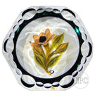 William Manson 2023 Faceted Art Glass Paperweight Flamework Yellow Daisy Bouquet