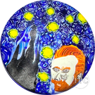 Christina Callahan 2023 Glass Art Paperweight Van Gogh Starry Night Murrine Composition