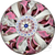 Damon MacNaught 2023 Glass Art Paperweight Pink & White Crown with Large Complex Millefiori Center