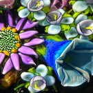 Ken Rosenfeld 2023 Glass Art Paperweight Large Flamework Flower Bouquet with Pick Clichy Roses
