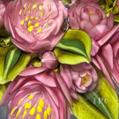 Clinton Smith 2023 Glass Art Paperweight Flamework Pink Flower Bouquet