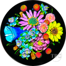 Ken Rosenfeld 2023 Glass Art Paperweight Large Flamework Flower Bouquet with Pick Clichy Roses