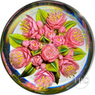 Clinton Smith 2023 Glass Art Paperweight Flamework Pink Flower Bouquet