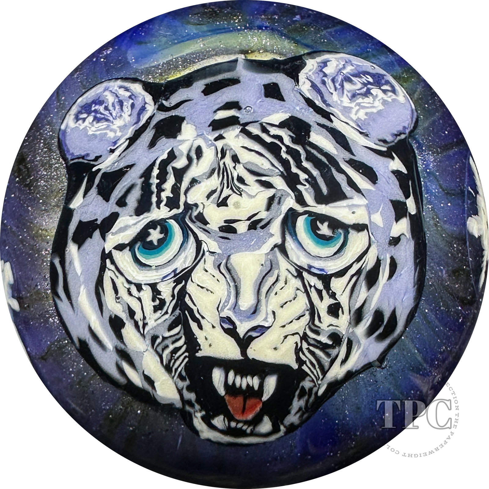 Robert Koch x Stephen Boehme Collab 2023 Glass Art Marble Murrine Owl & Snow Leopard with Snowflakes