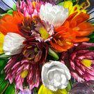 Richard Loesel 2022 Glass Art Paperweight Flamework Spring Flower Bouquet