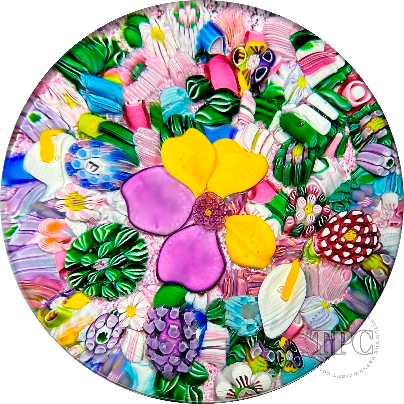 Drew Ebelhare 2022 Glass Art Paperweight Flamework and Complex Millefiori End of Day Scramble