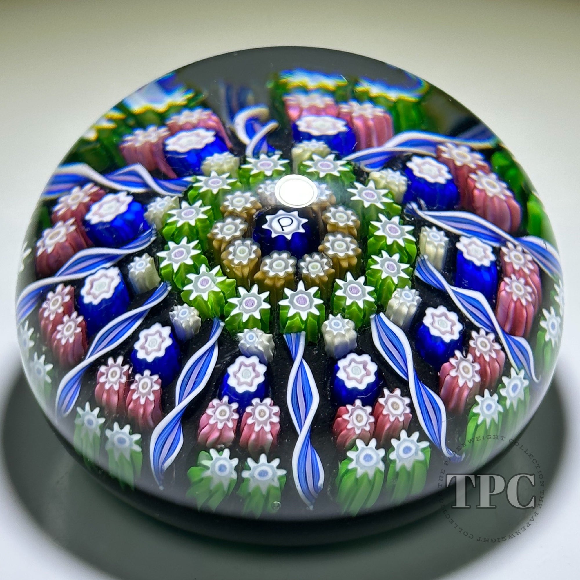 Perthshire Paperweights 花模様 ペーパーウェイト Perthshire Paperweights PP1 Paneled Complex Millefiori Ribbon Twists G