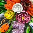 Richard Loesel 2022 Glass Art Paperweight Flamework Spring Flower Bouquet