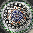 Whitefriars 1974 Glass Art Paperweight Colorful Concentric Millefiori with Toothpick Faceting