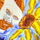 Christina Callahan 2023 Glass Art Paperweight Van Gogh Sunflower Murrine Composition