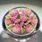 Clinton Smith 2023 Glass Art Paperweight Flamework Pink Flower Bouquet