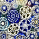Jim Brown 2023 Glass Art Paperweight Blue Complex Closepack Millefiori