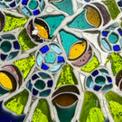 Christina Callahan 2023 Glass Art Paperweight Patterned Stained Glass Style Murrine