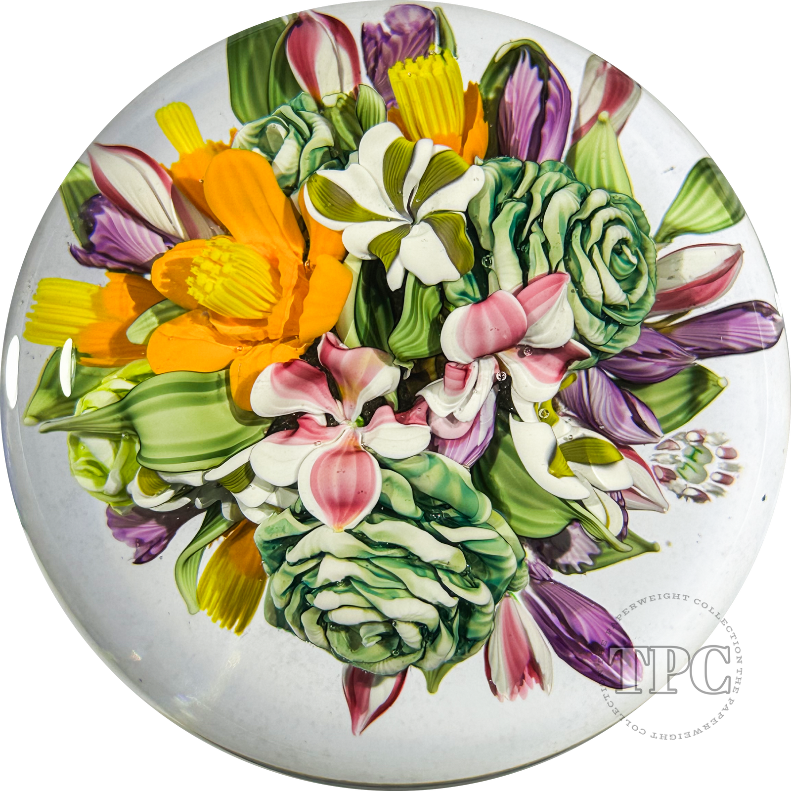 Magnum Mickael Hingant 2024 Glass Art Paperweight Flamework Tropical Flower Rose Bouquet