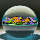 Cathy Richardson 2023 Glass Art Paperweight Flamework Monarchs & Cornflowers 1 of 1