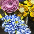 Clinton Smith 2023 Glass Art Paperweight Flamework Flower Bouquet with Blueberries