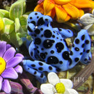 Clinton Smith 2024 Glass Art Paperweight Flamework Poison Dart Frogs with Flowers & Bee